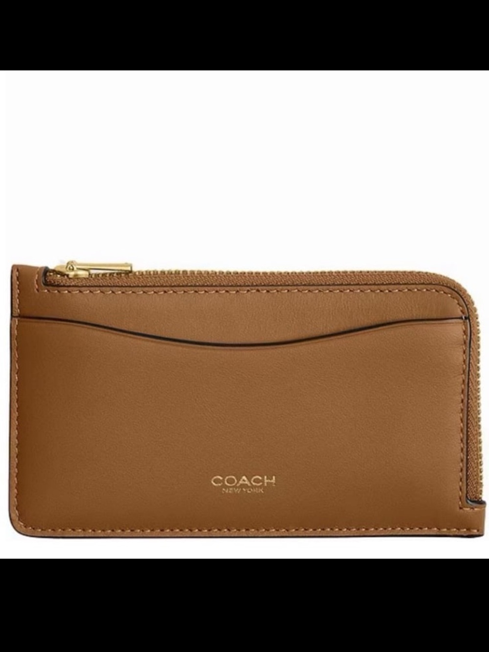 Coach Essential New York Card Case Wallet Honey Brown